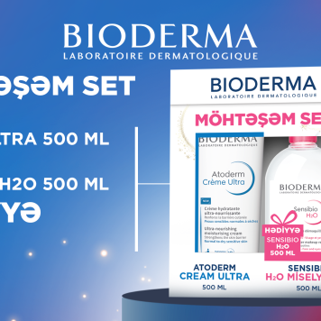 MÖHTƏŞƏM SET ( ATODERM CREAM ULTRA 500 ML ALANA ÜZƏRİNDƏ SENSİBİO H2O 500 ML HƏDİYYƏ  🎁